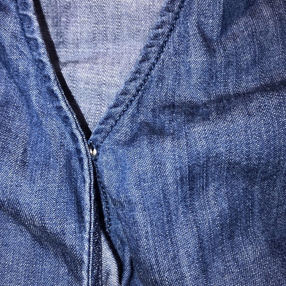 Madewell size xxsmall blue chambray wrap top - Picture 6 of 9